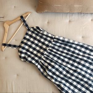 Cotton J. Crew gingham midi dress with ruffle hem